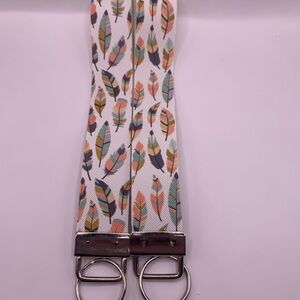 Colorful Feather Pattern Wristlet